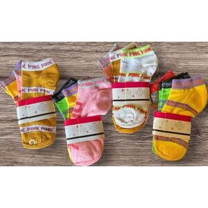 PINK 12 Pair Footies ankle (set 0013) Size 9-11 Adult Unisex